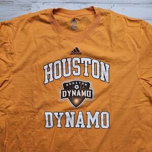 Adidas MLS Houston Dynamo Team Soccer Orange Graphic Tee T-Shirt 2XL Cotton